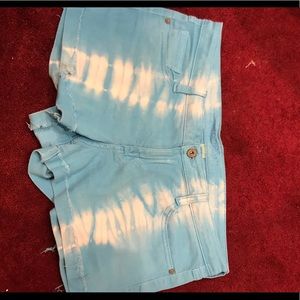 Blue and white Tie dye shorts